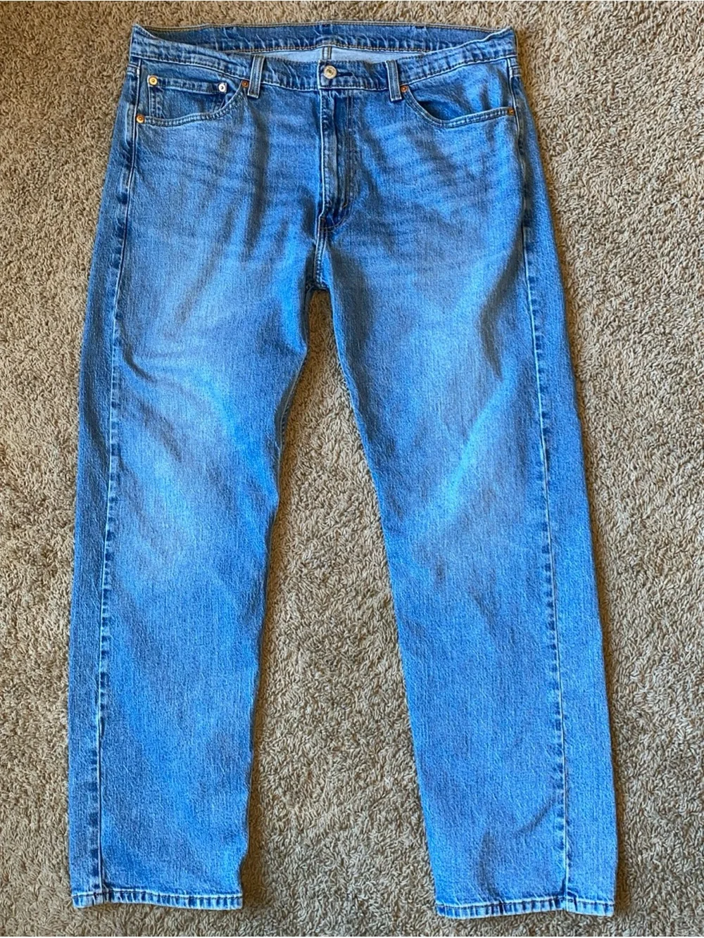 LEVIS 505 Jeans Men's Size 38x32 Med Wash Denim Relaxed Fit Straight Leg Work